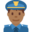 man police officer, medium-dark skin tone